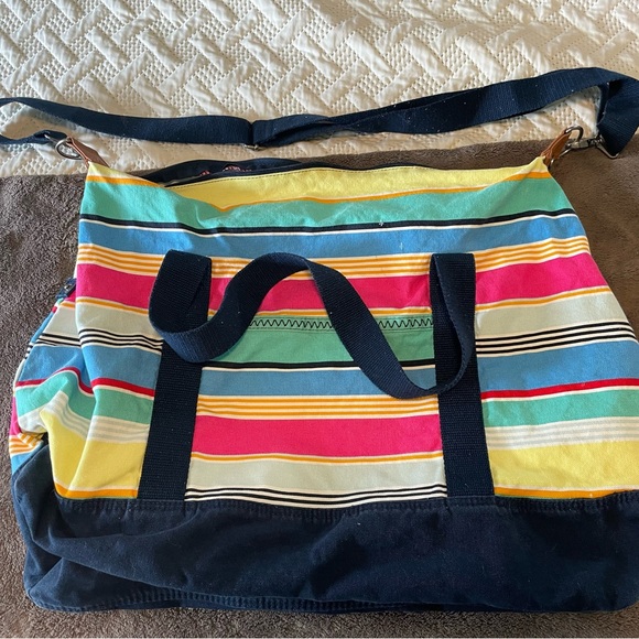 Thirty-One Colorful Striped Weekender Bag - Picture 1 of 10